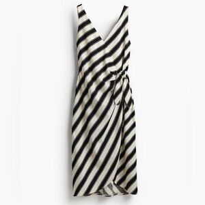 H&M Black and White Wrap Midi Dress